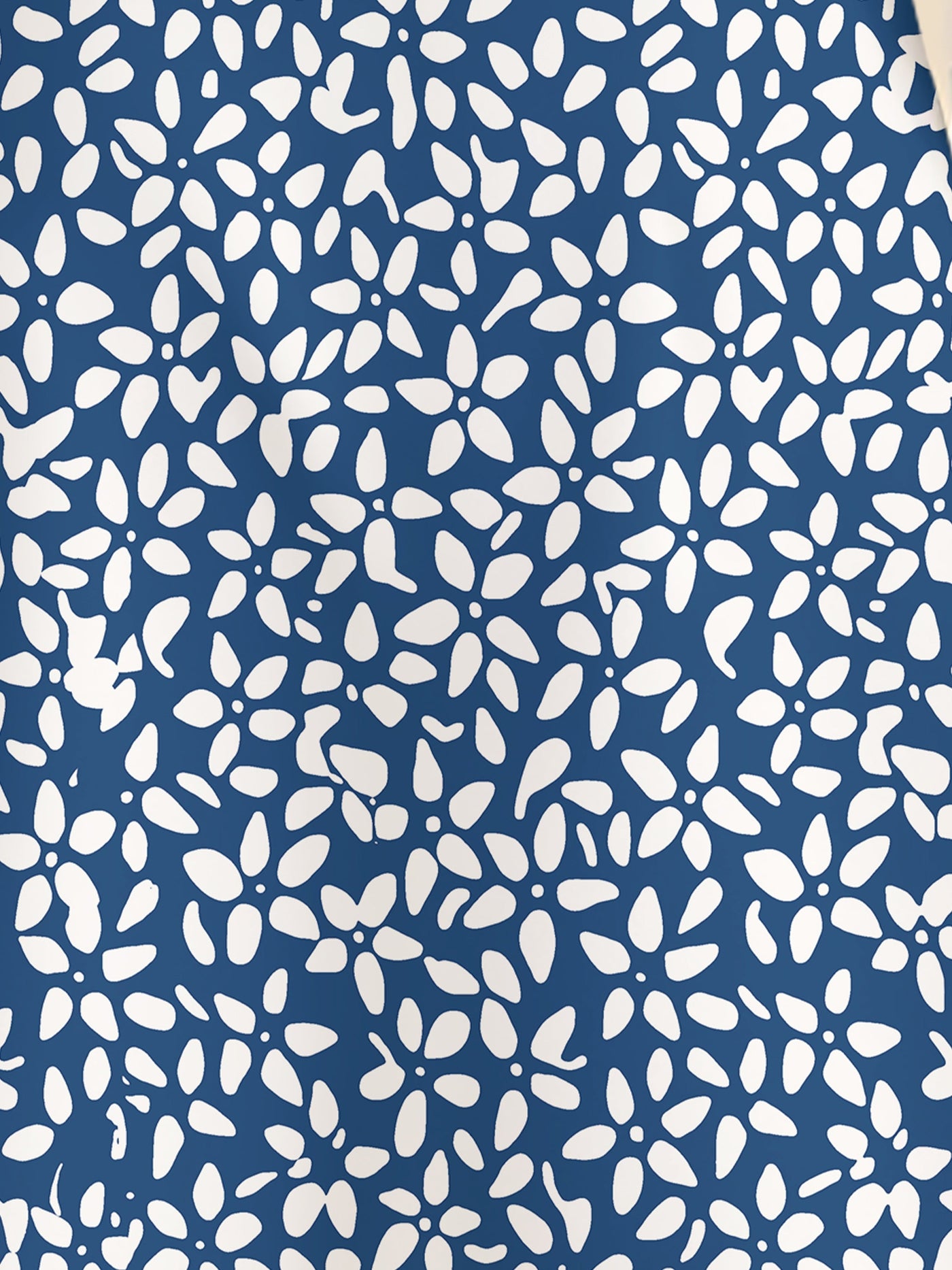 Himmelblaues V-Ausschnitt Blumenmuster Kleid - Mia