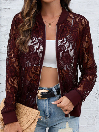 Blumen-Spitzenjacke mit Reißverschluss - Sophie