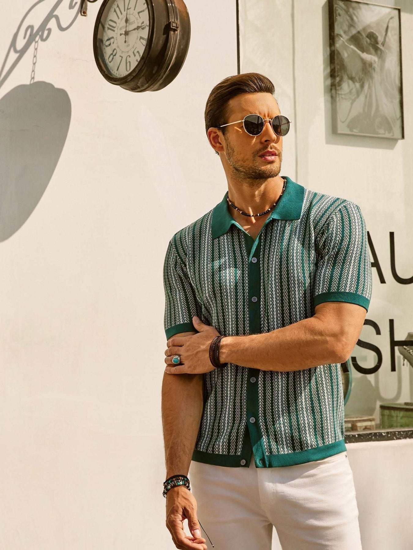 Erwin  | Retro 70S Vintage gestreiftes Hemd