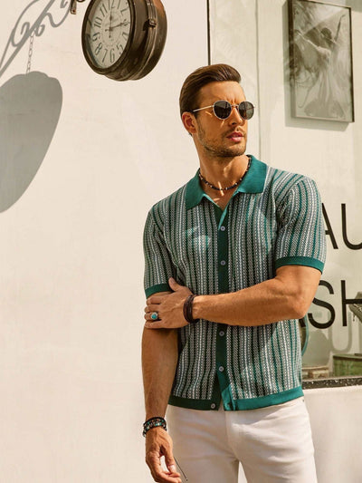 Erwin  | Retro 70S Vintage gestreiftes Hemd