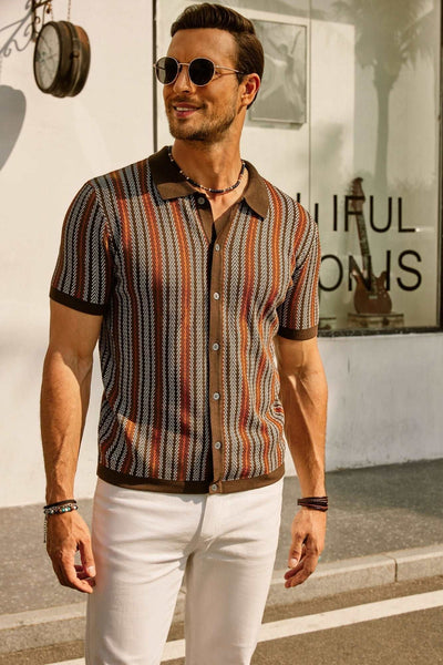 Erwin  | Retro 70S Vintage gestreiftes Hemd