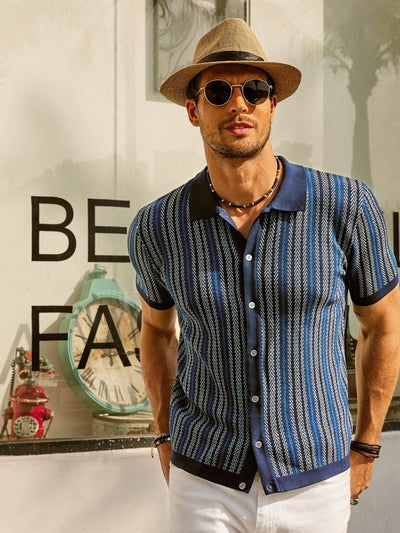 Erwin  | Retro 70S Vintage gestreiftes Hemd