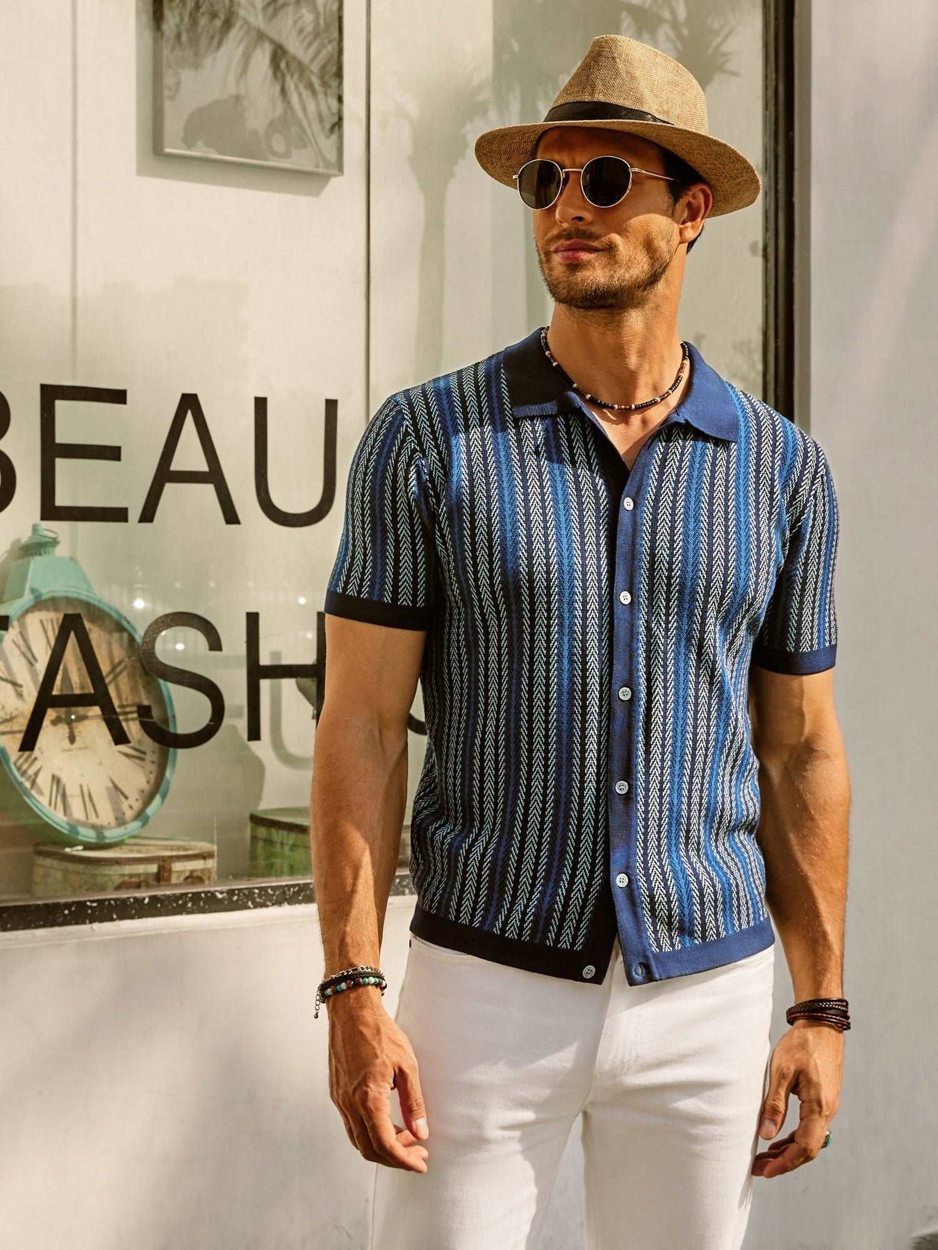 Erwin  | Retro 70S Vintage gestreiftes Hemd