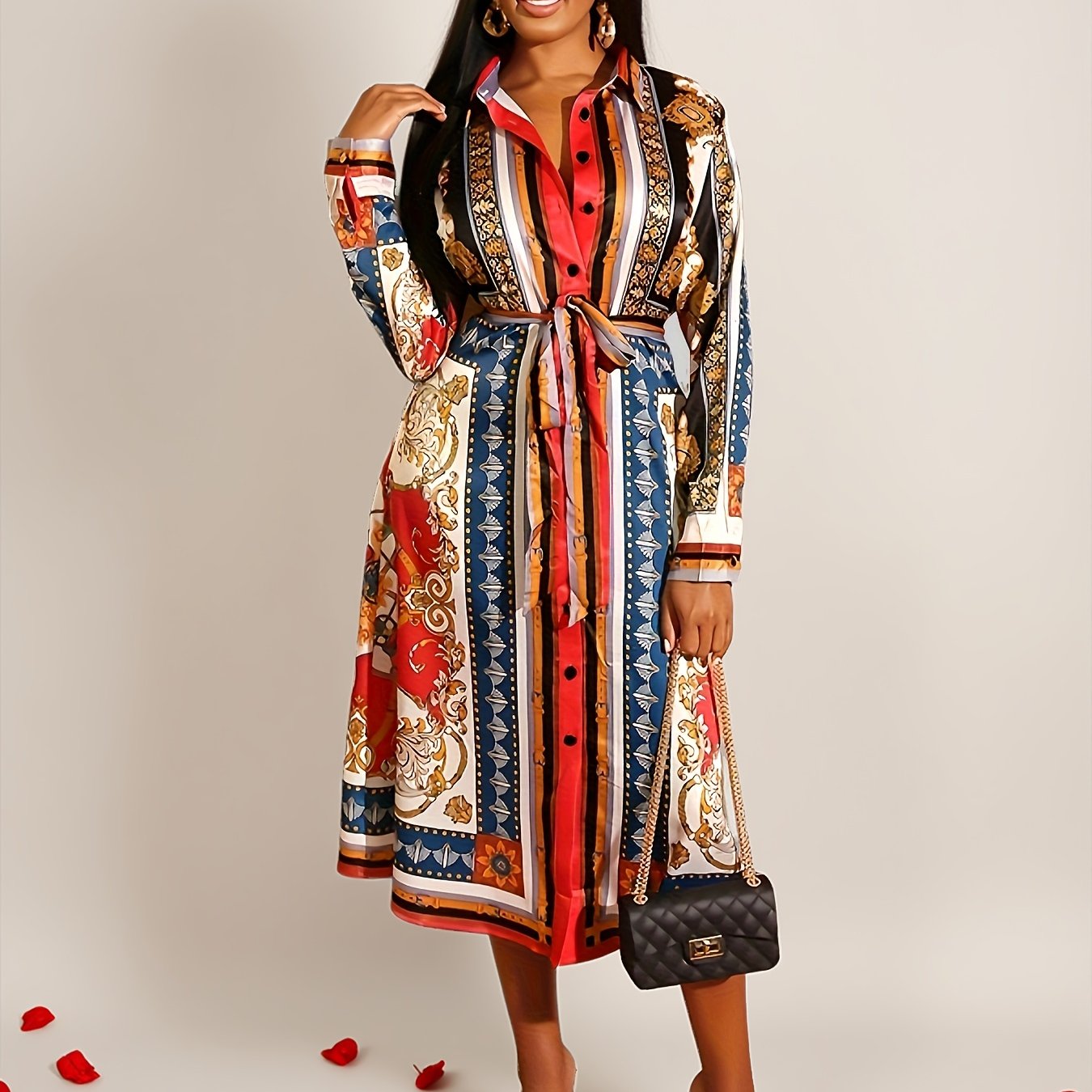 Ringelblume - Langarm Hemdkleid bis zur Wade