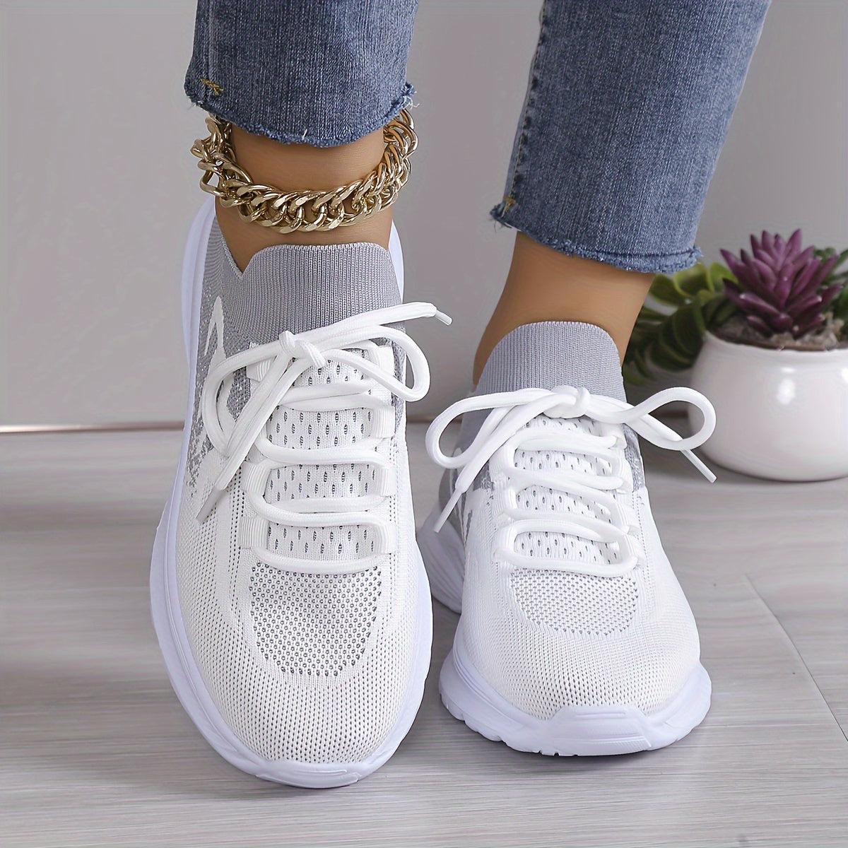 Graue Sportliche Sneaker - Ella