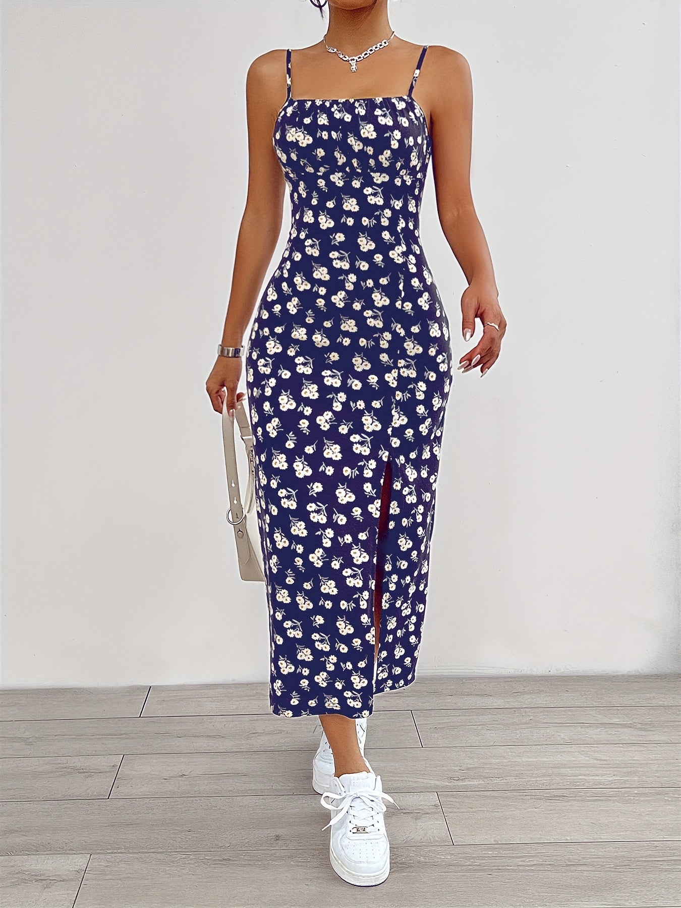 Blumen-Maxikleid Schwarz - Isabella