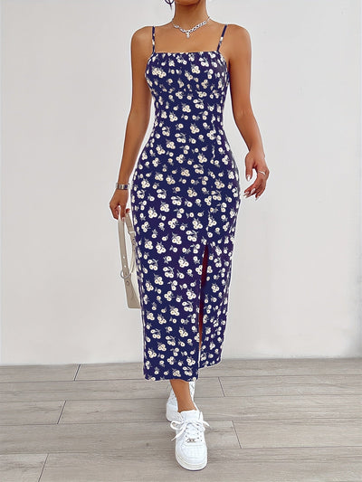 Blumen-Maxikleid Schwarz - Isabella