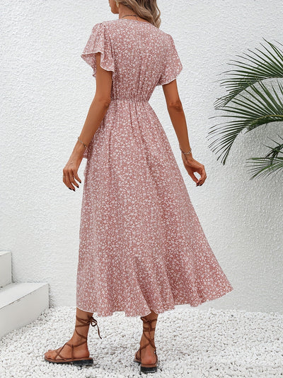 Rosa Wickelkleid mit Blumenmuster - Clara