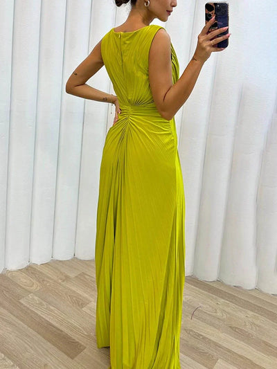 Kendra - Zeitloses, figurbetontes Maxi-Kleid mit Schlitz