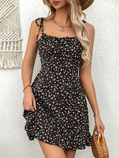 Schwarzes Sommerkleid mit Trägern - Anna