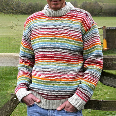 Joshua – Mehrfarbiger Strickpullover