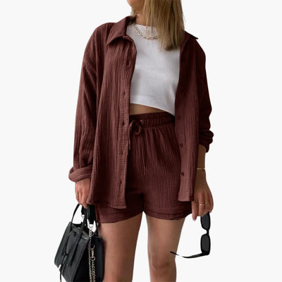 Zweiteiliges Set mit Shorts für Damen - lässiger Sommerlook