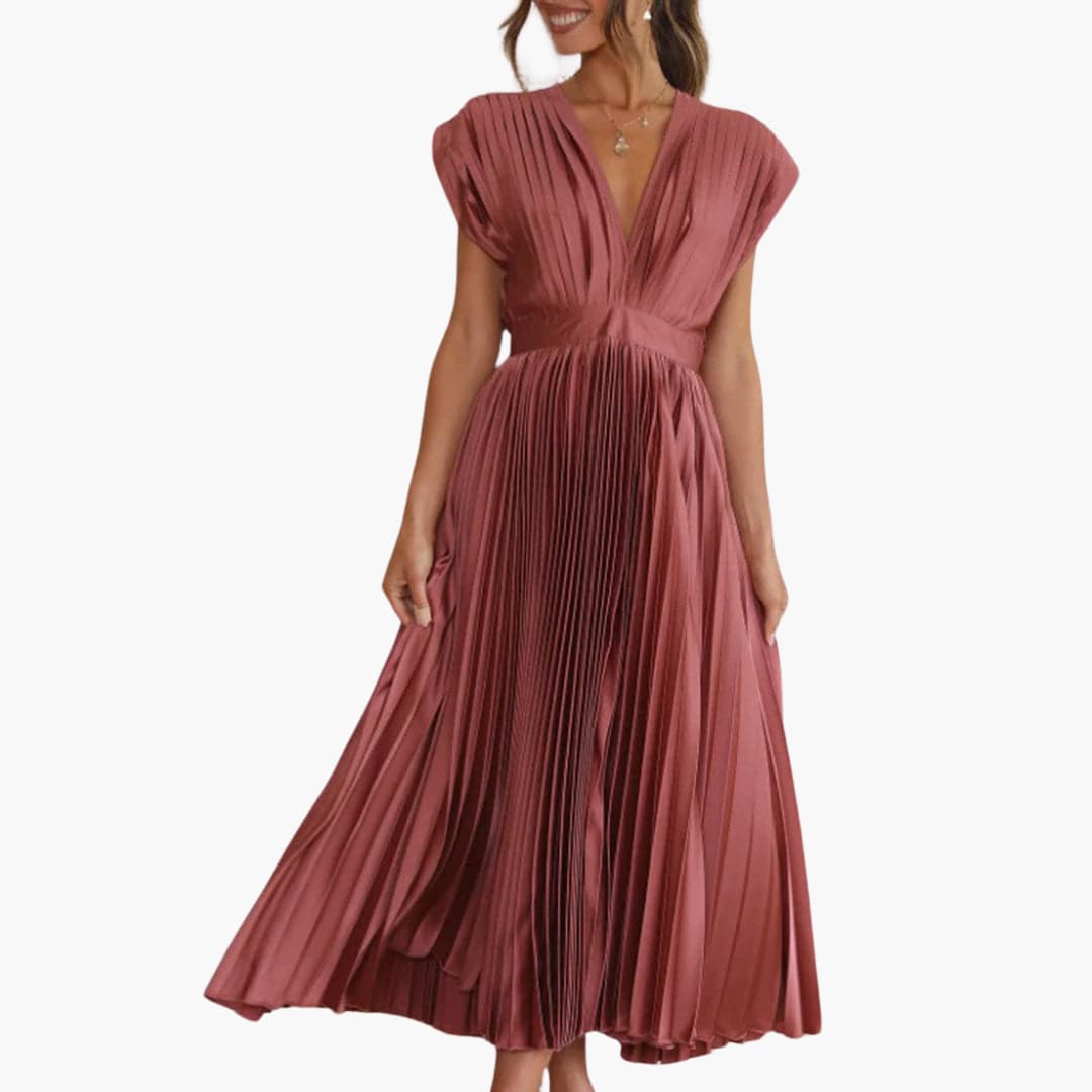 Elegantes Midikleid mit V-Ausschnitt - Damen Abendmode Farfetch