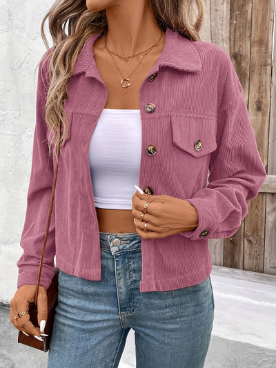 Knopf-Front Jacke - Lässige Langarmjacke für stilvolle Momente