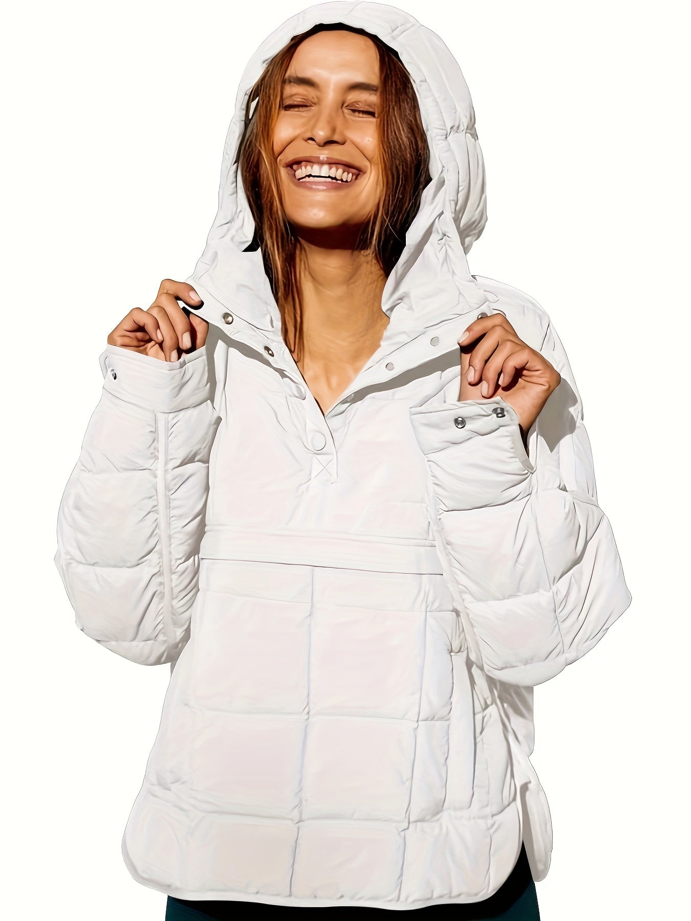 Solider Kapuzenmantel - Lässige warme Jacke für Damen