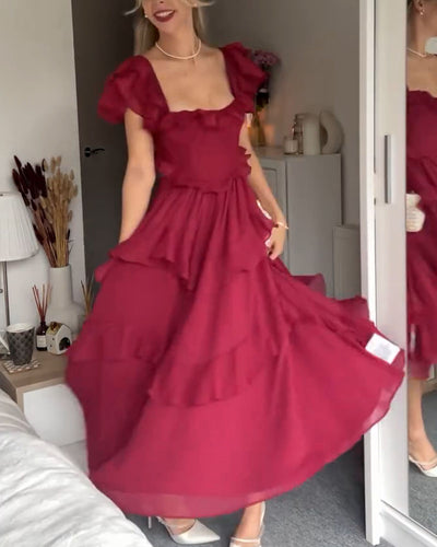 Quinlan - Elegantes Hochbundkleid mit Spitzenbesatz