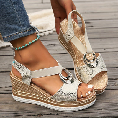 Blaue Wedge-Sandaletten - Laura
