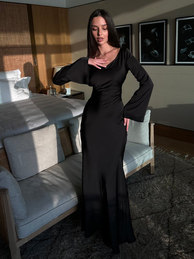 Sophie | Langärmliges Maxikleid – Fließender Schnitt für Eleganz und Komfort