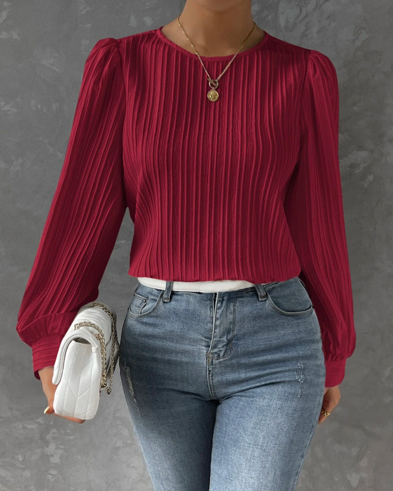 Weiße Bluse mit langen Ärmeln - Clara