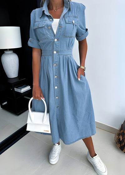 Zara - Elegantes Denim-Kleid