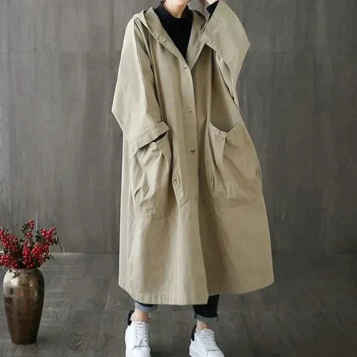 Vere | Winddichter Trenchcoat in Übergröße mit Taschen für Damen