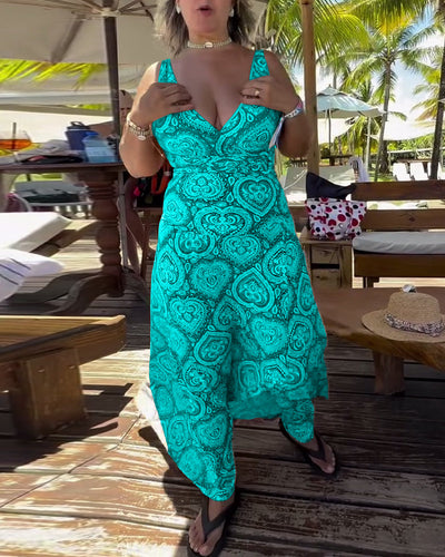 Badeanzug Strapless Herz Urlaub Druck