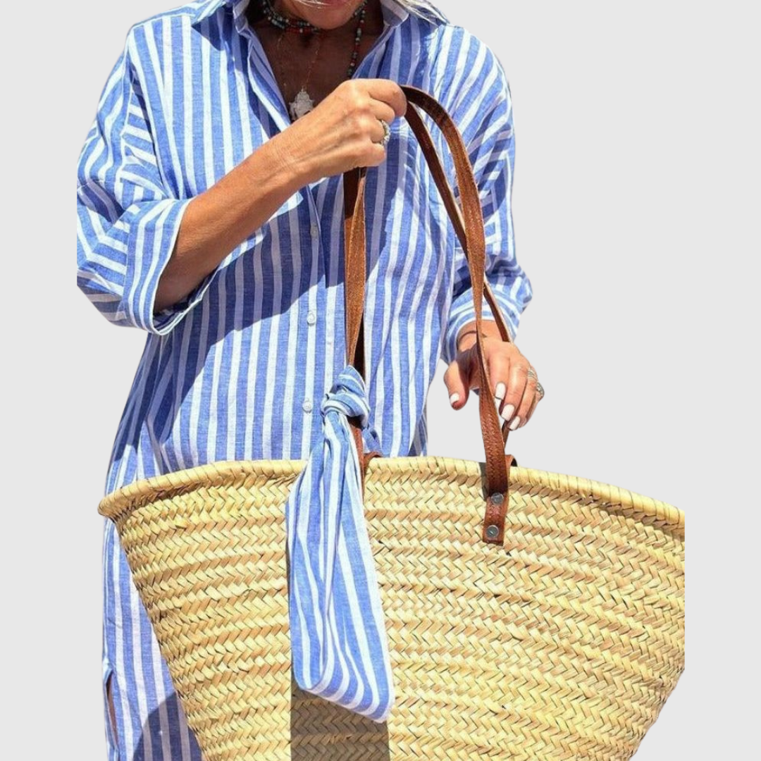 Elodie - Schickes gestreiftes Hemdblusenkleid