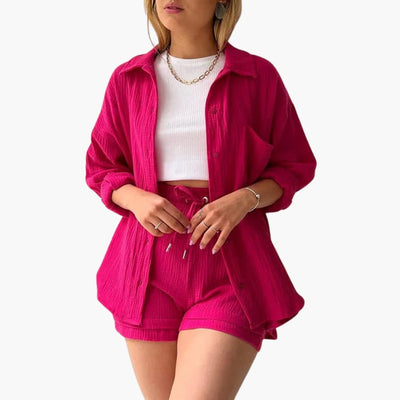 Zweiteiliges Set mit Shorts für Damen - lässiger Sommerlook