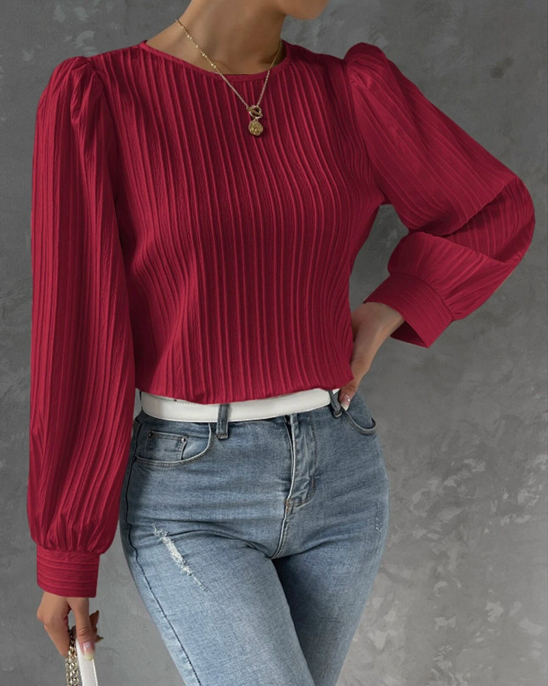 Weiße Bluse mit langen Ärmeln - Clara