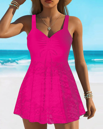 Badeanzug Premium Spitze Halterneck