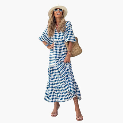 Boho Maxikleid für Damen - Blumenmuster & lockere Passform