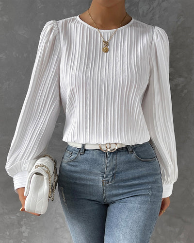 Weiße Bluse mit langen Ärmeln - Clara