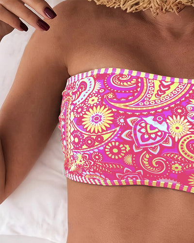 Badeanzug Zwei-Teilig Ethno-Stil Bedruckt