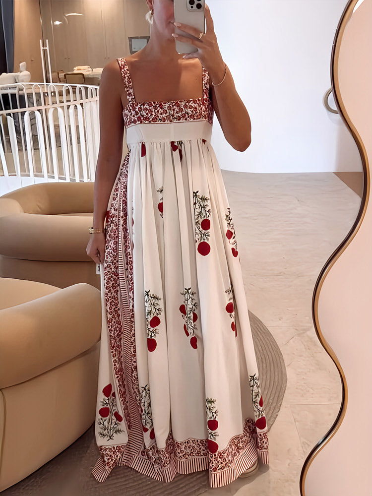 Lyla - Florales Maxikleid mit Spaghettiträgern