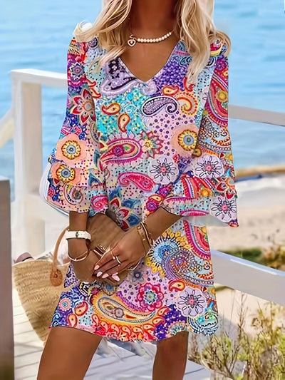 Buntes Boho-Kleid mit Paisleymuster - Mia