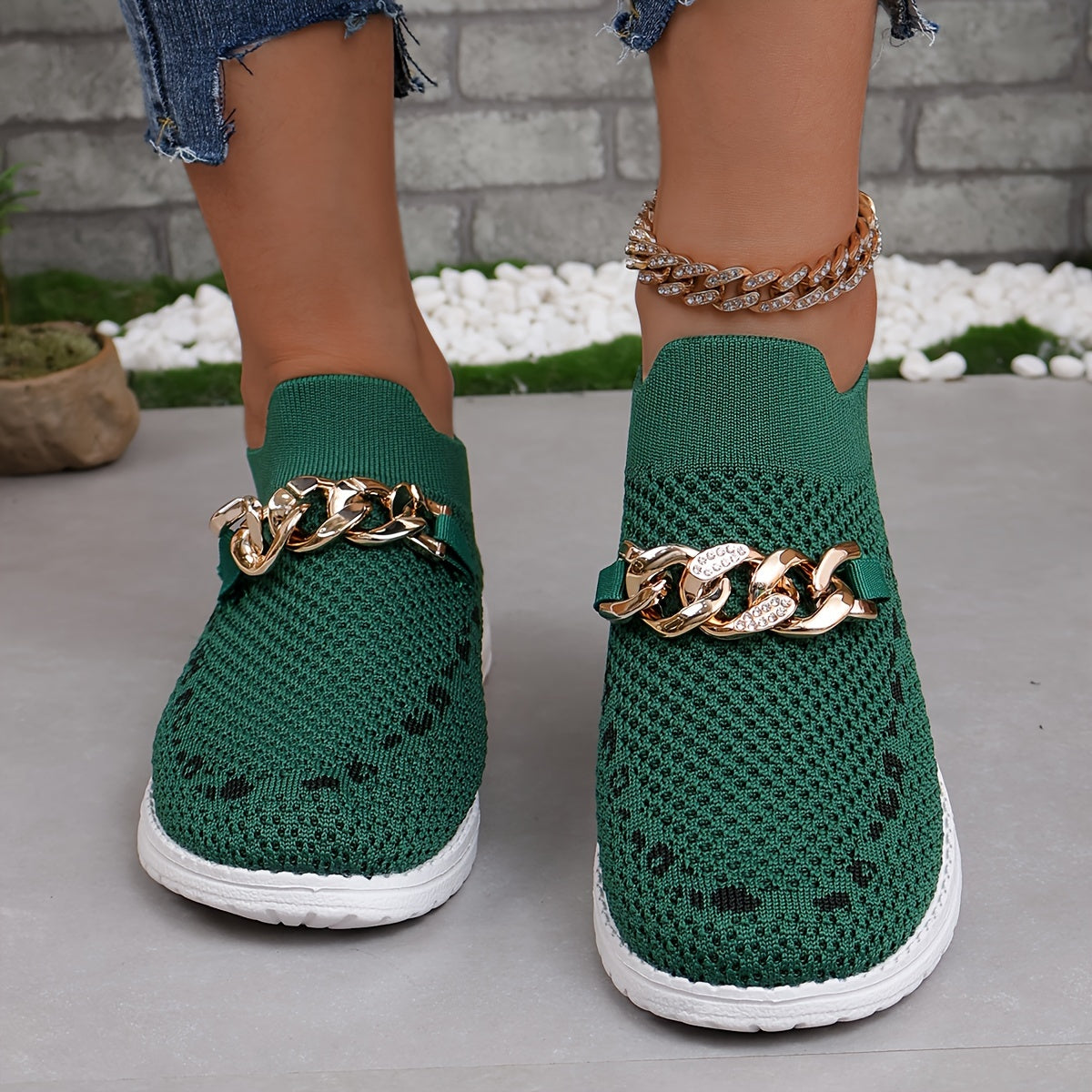 Braune Strick Sneaker - Laura