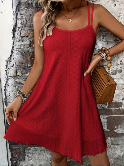 Schwarzes Sommerkleid mit Spitzenmuster - Clara