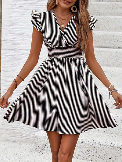 Hellblaues Streifen-Sommerkleid - Sophia