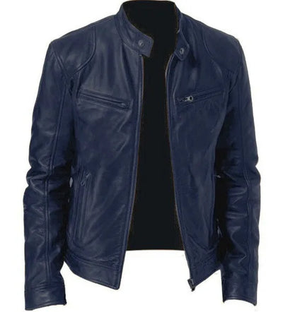 Stilvolle Biker Herren Lederjacke