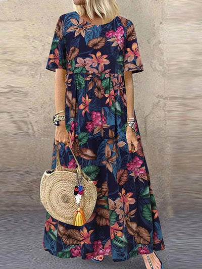 Langes Sommerkleid Weiß - Marlene