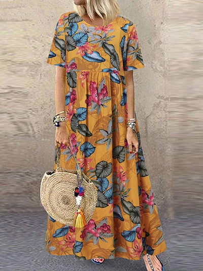 Langes Sommerkleid Weiß - Marlene