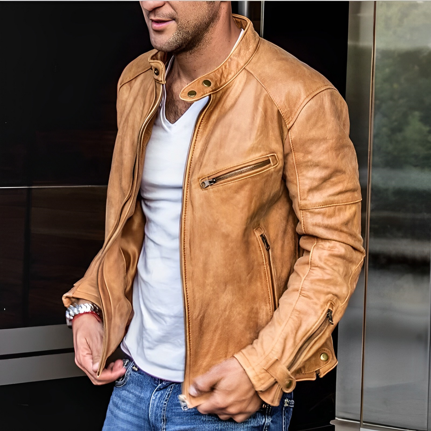 River Biker Lederjacke für Männer