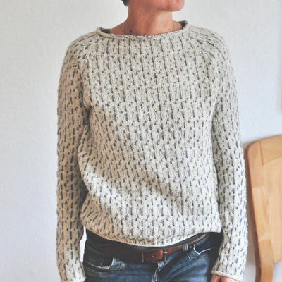 Delilah | Eleganter Grauer Pullover Mit U-Boot-Ausschnitt.