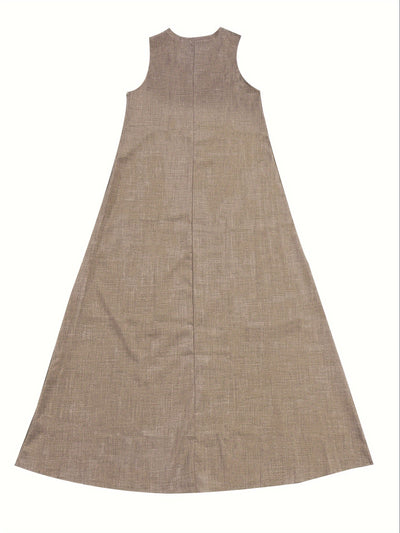 Braunes Maxikleid aus Leinen - Alina