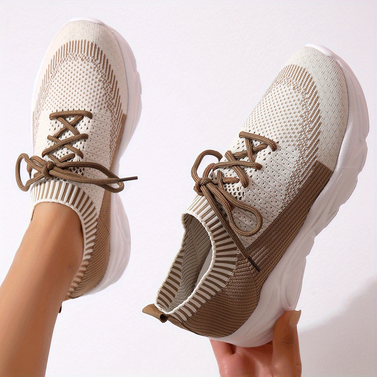 Braune Strick Sneaker - Lisa