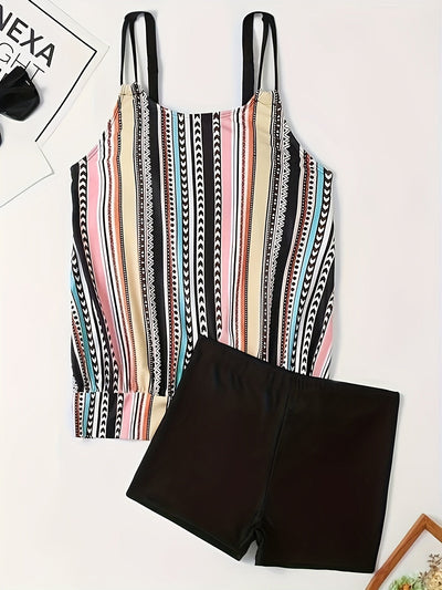 Buntes Muster Tankini Top - Lara