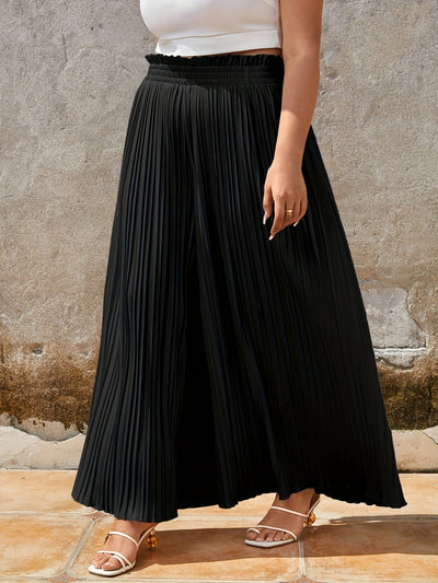 Schwarzer Plissee Maxi-Rock - Sophia
