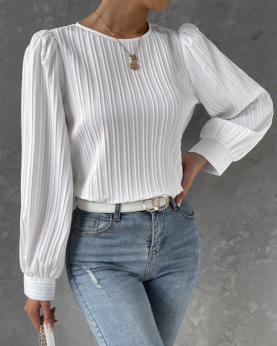 Weiße Bluse mit langen Ärmeln - Clara