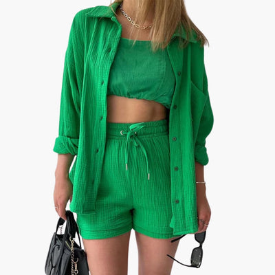 Zweiteiliges Set mit Shorts für Damen - lässiger Sommerlook