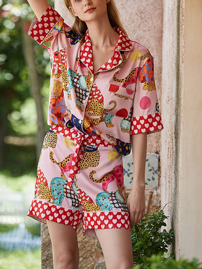 Buntes Pyjama-Set Rosa - Elisa